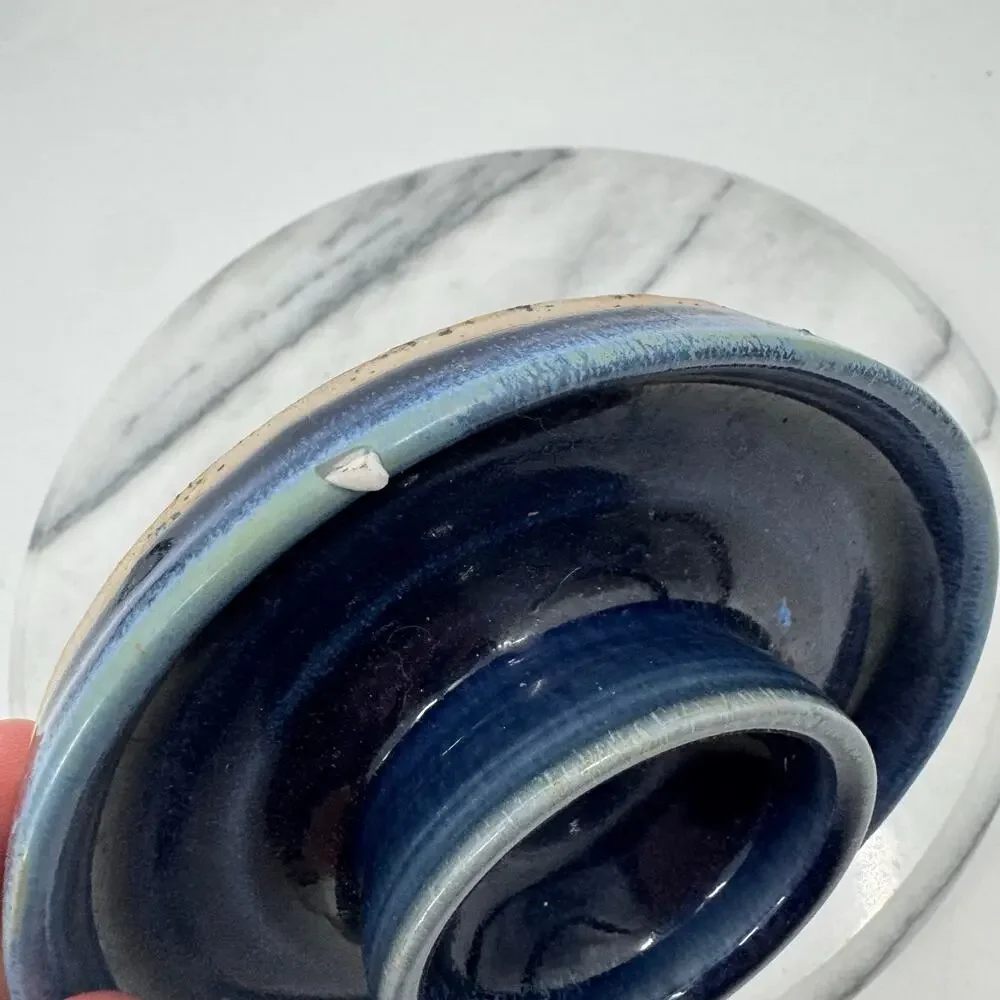 Handmade Ceramic Stoneware blue dish